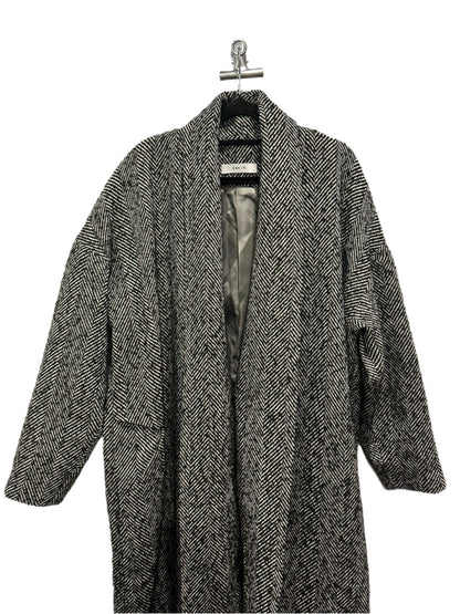 OSKAR – Longline Herringbone Wool-Blend Coat
