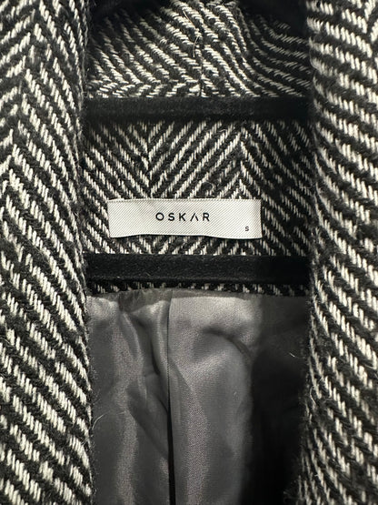 OSKAR – Longline Herringbone Wool-Blend Coat