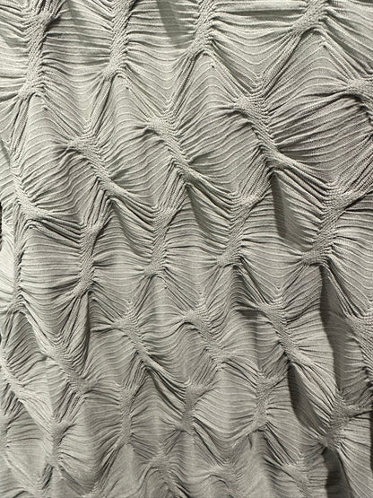 Inzagi – Textured Origami Knit Top in Soft Grey