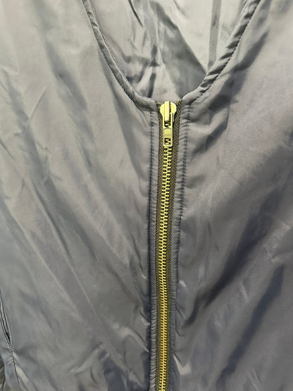 The Upside – Navy Zip Bomber Jacket with Wave Back Print