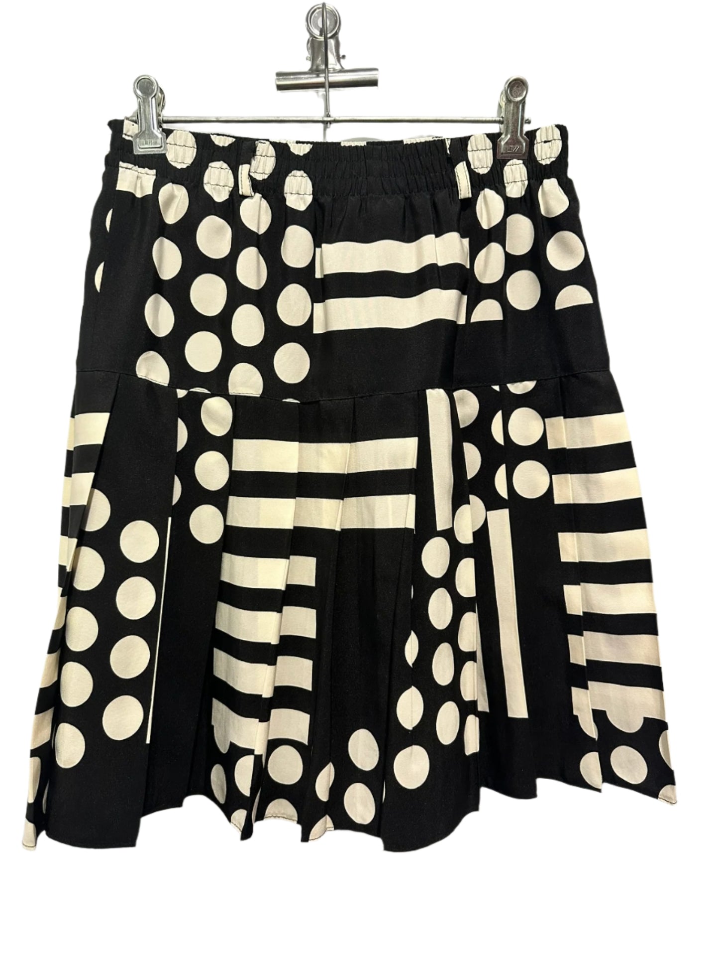 Classic Lady by Lotz – Black & White Geometric Print Skirt